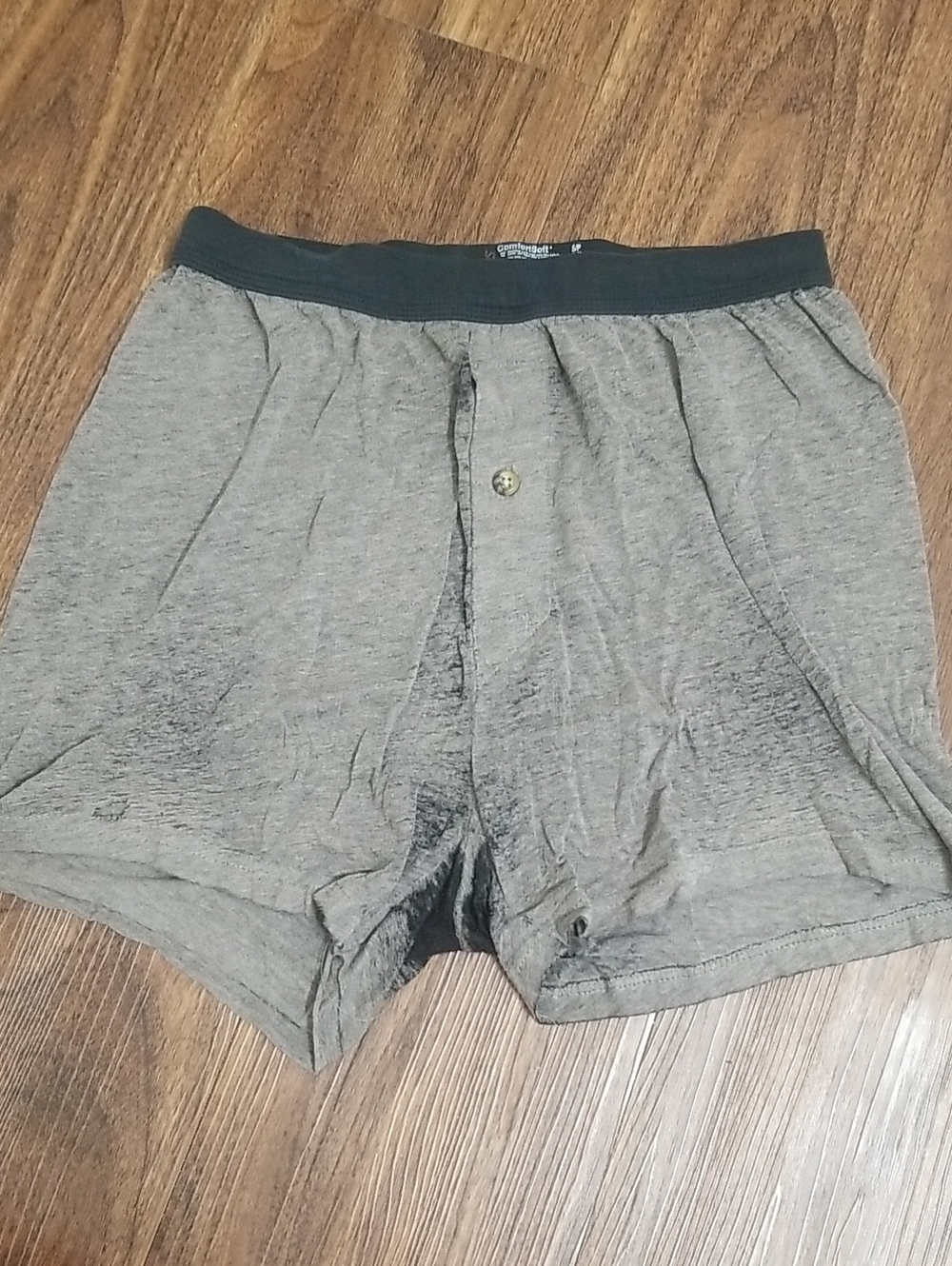 Hanes Men's Boxer Briefs in Heather Gray with Black Waistband